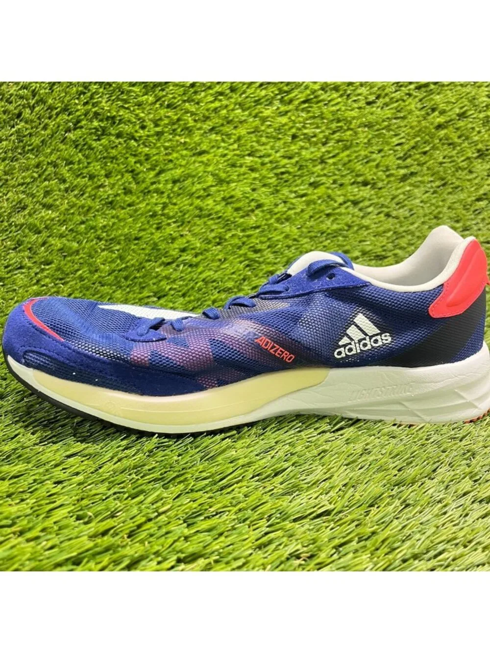 Adidas Adizero Adios 6 Mens Size 8.5 Blue White Athletic Running Shoes Sneakers